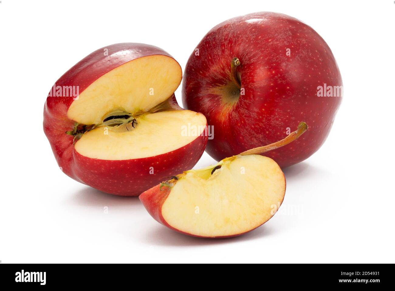 due mele rosse Foto Stock