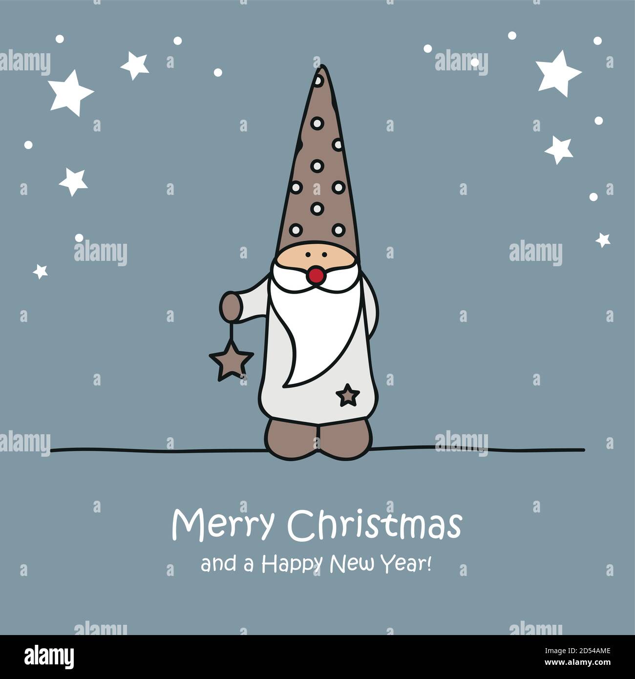 Carino nana di natale con stelle di natale cartoon illustrazione vettoriale EPS10 Illustrazione Vettoriale