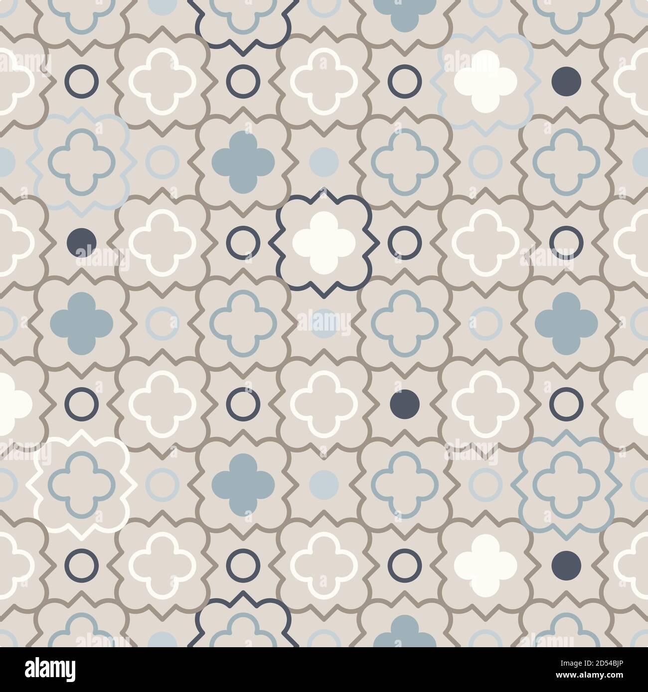 Modello moderno aggrovigliato, basato sui tradizionali pattern geometrici arabici orientali. Sfondo vettoriale senza giunture. Colori naturali neutri semplici - eas Illustrazione Vettoriale