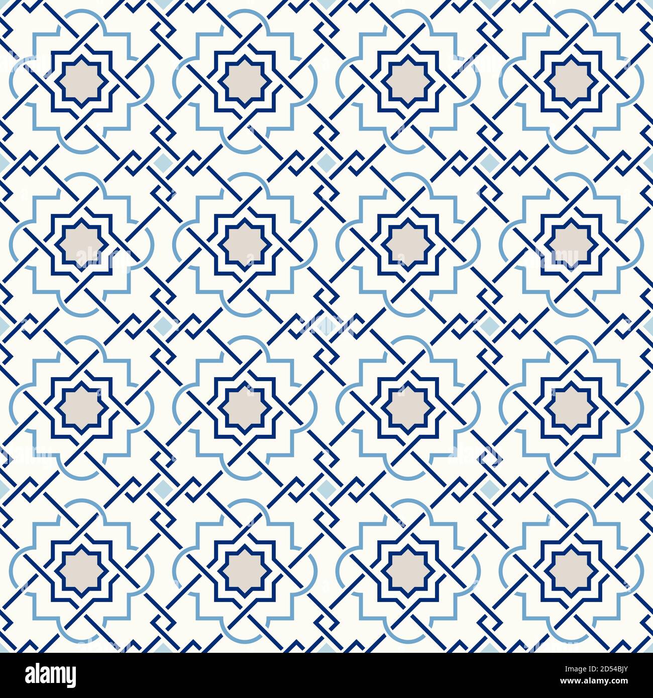 Modello moderno aggrovigliato, basato sui tradizionali pattern geometrici arabici orientali. Sfondo vettoriale senza giunture. Colori naturali neutri semplici - eas Illustrazione Vettoriale