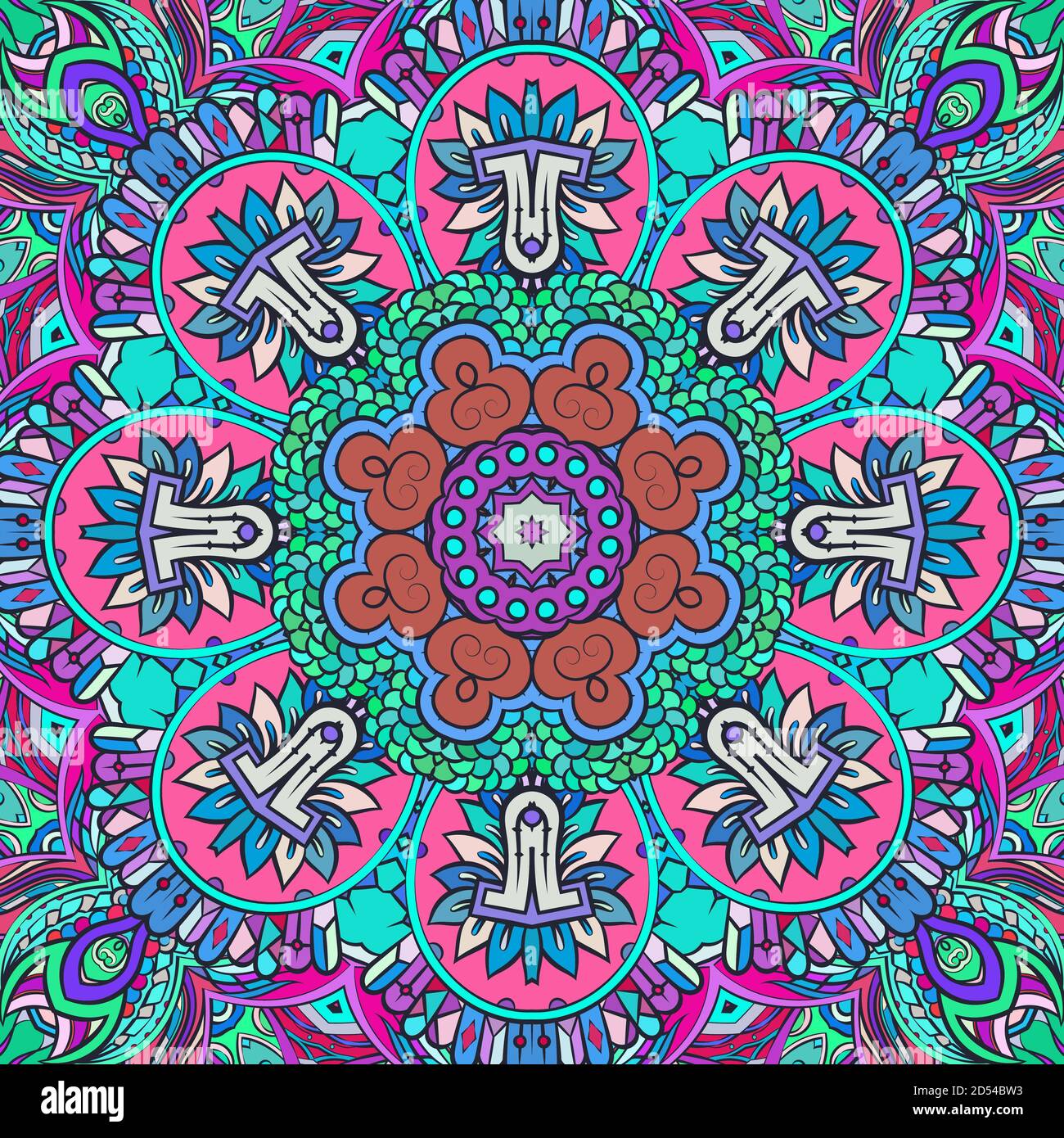 Design mehndi per piastrelle tracheate senza cuciture Illustrazione Vettoriale Design mehndi per piastrelle tracheate senza cuciture Illustrazione Vettoriale