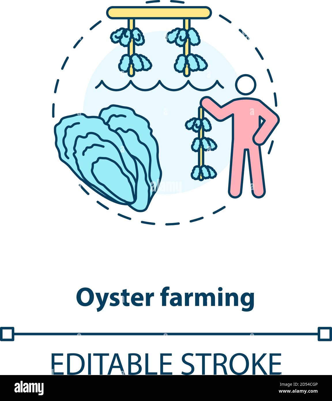 Icona del concetto di coltivazione Oyster Illustrazione Vettoriale