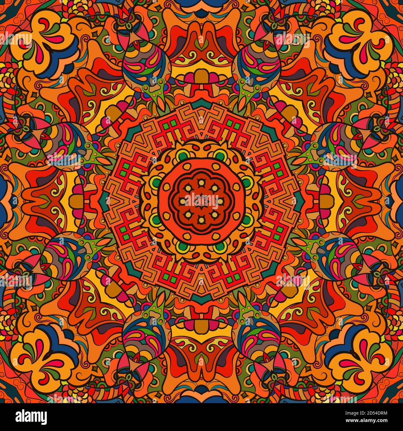 Design mehndi per piastrelle tracheate senza cuciture Illustrazione Vettoriale Design mehndi per piastrelle tracheate senza cuciture Illustrazione Vettoriale