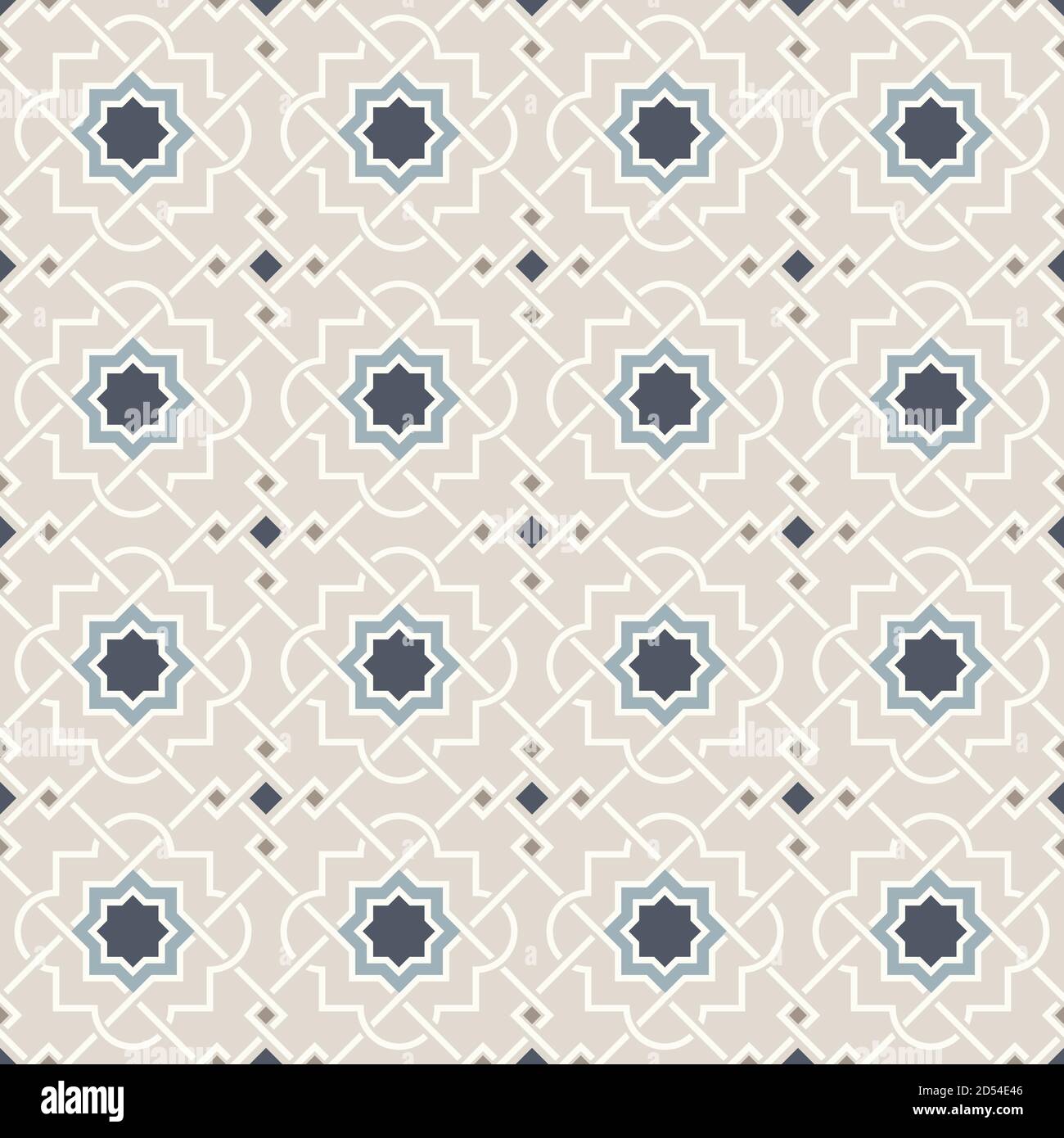 Modello moderno aggrovigliato, basato sui tradizionali pattern geometrici arabici orientali. Sfondo vettoriale senza giunture. Colori naturali neutri semplici - eas Illustrazione Vettoriale