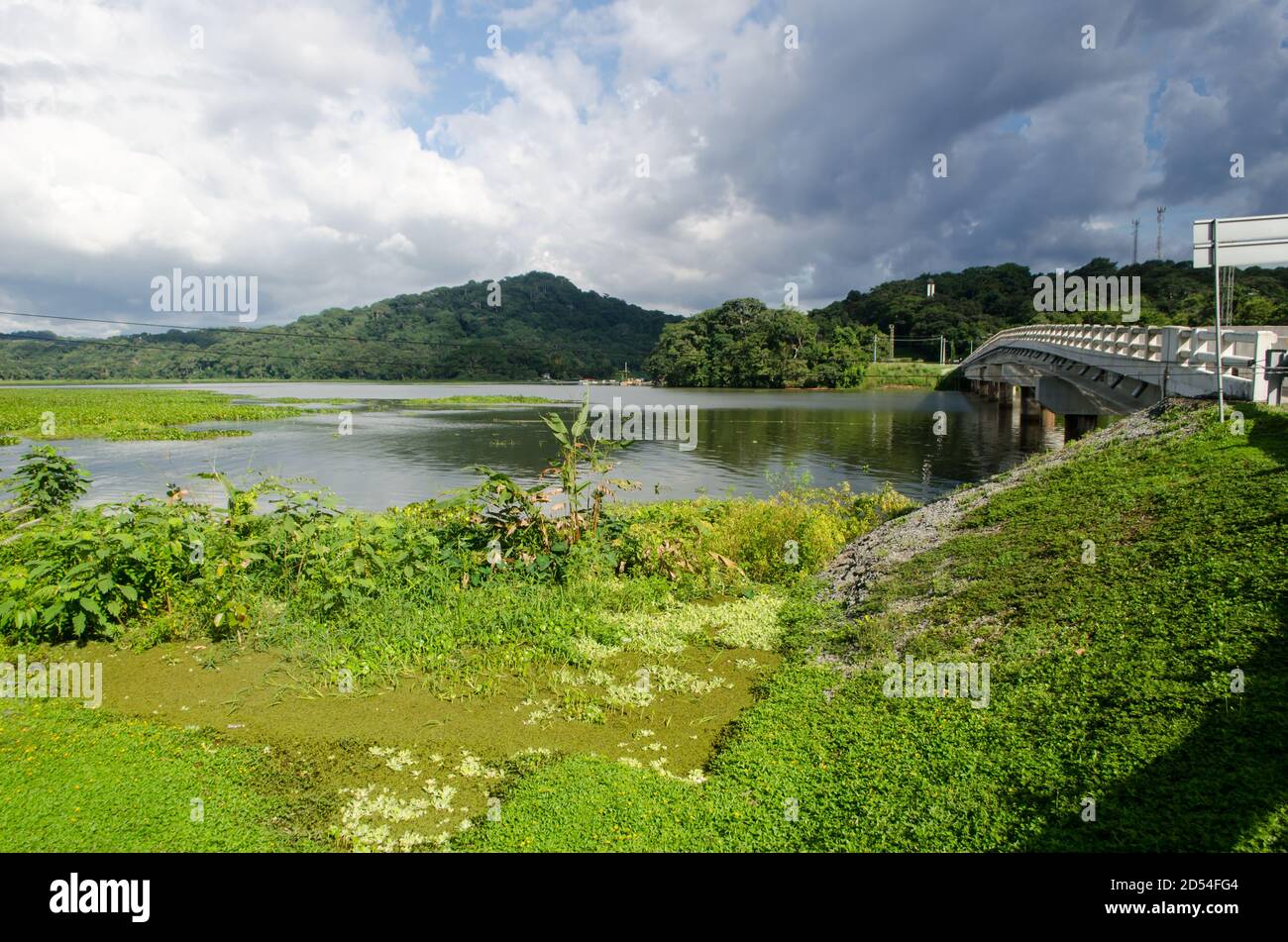 Sul Fiume Chagres e il Parco Nazionale di Soberania nella distanza Foto Stock