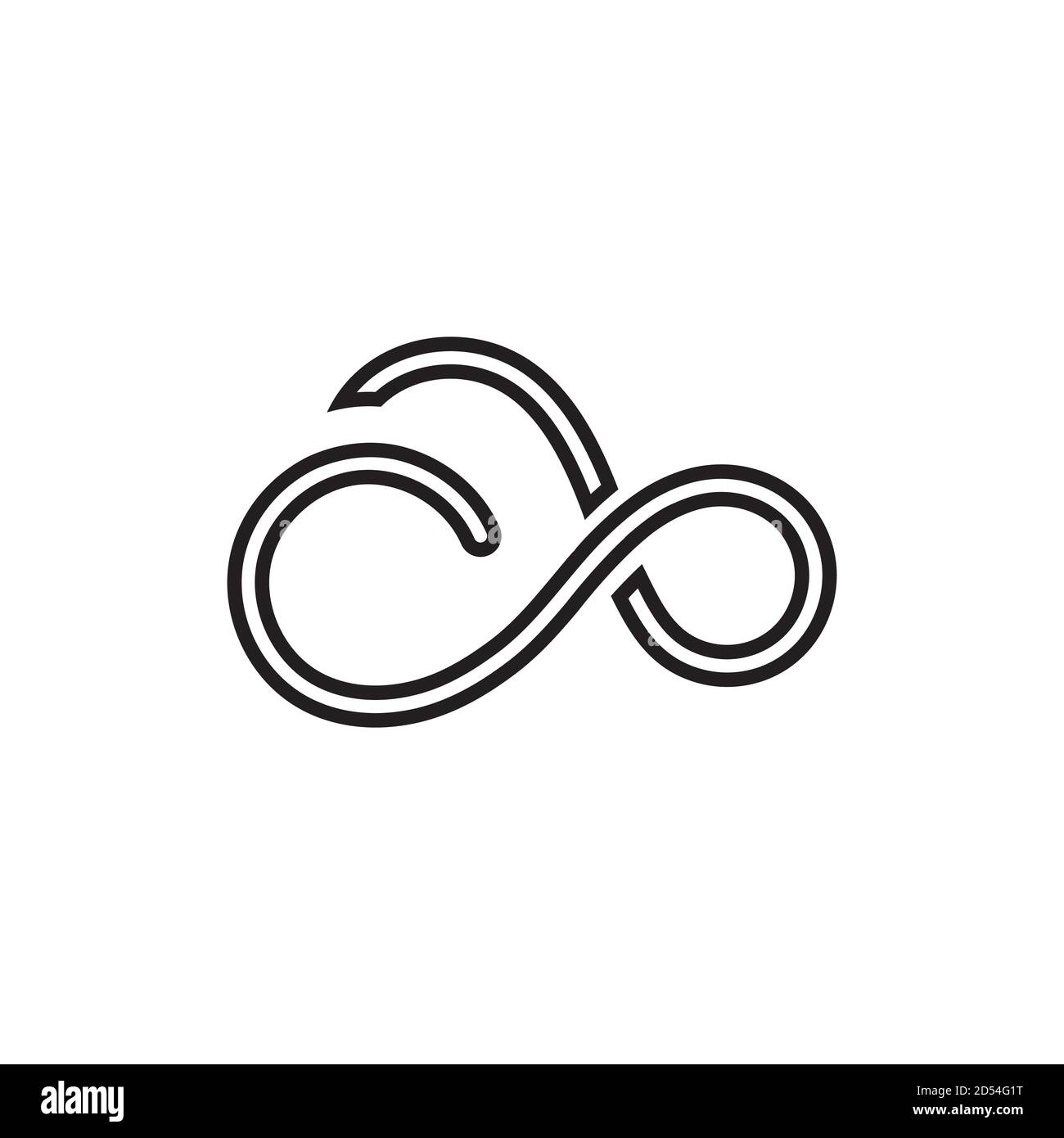 Icona del vettore del logo della linea cloud Illustrazione Vettoriale