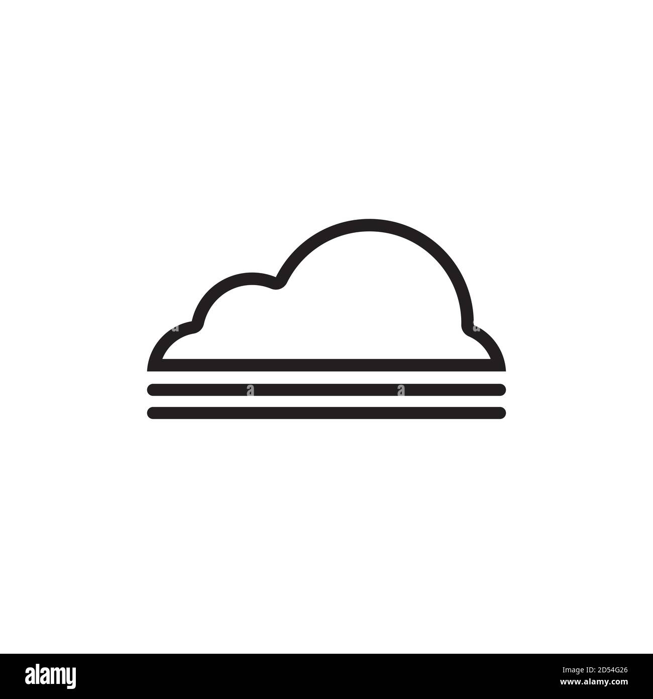 Icona del vettore del logo della linea cloud Illustrazione Vettoriale