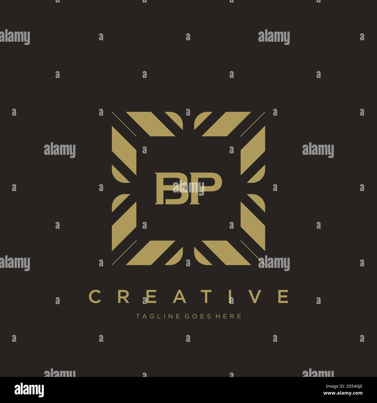 BP lettera iniziale ornamento monogramma modello vettore art Illustrazione Vettoriale