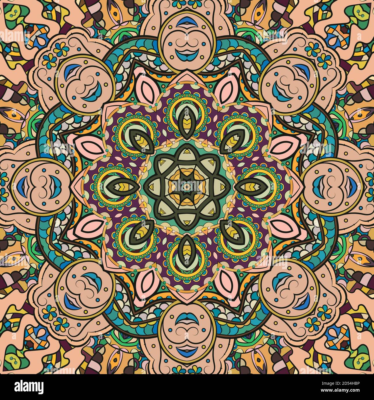 Design mehndi per piastrelle tracheate senza cuciture Illustrazione Vettoriale Design mehndi per piastrelle tracheate senza cuciture Illustrazione Vettoriale