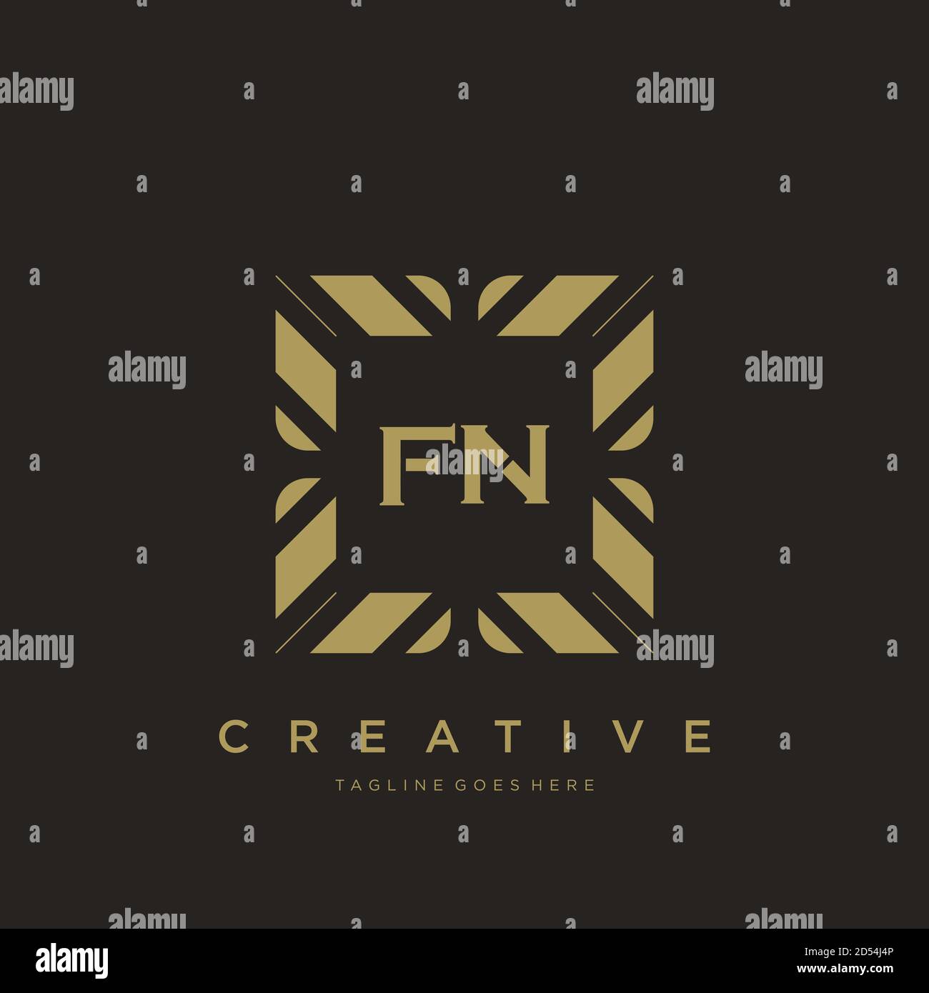 FN Initial letter Luxury ornamento monogramma logo modello vettore arte Illustrazione Vettoriale
