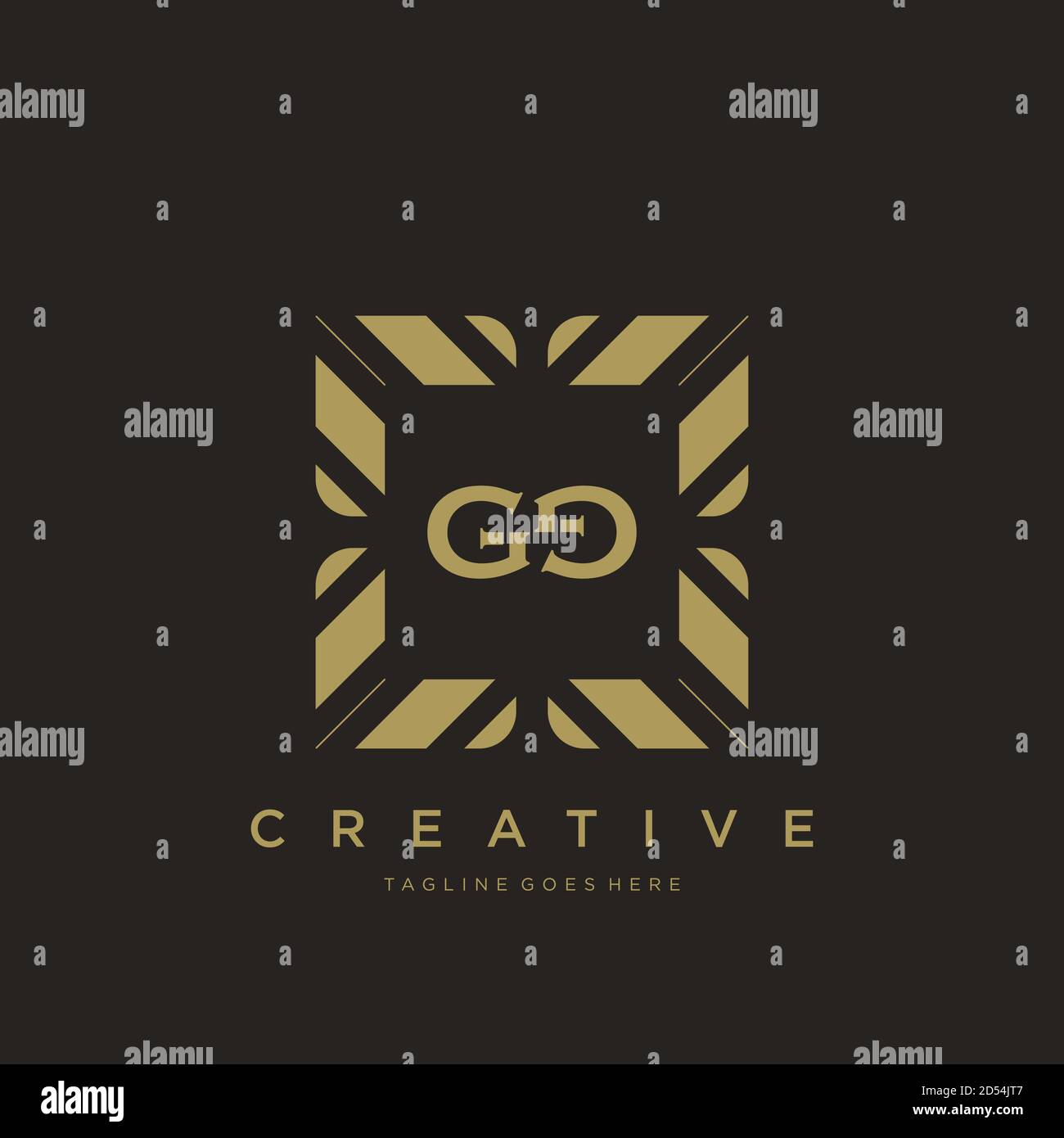 Gg lettera iniziale ornamento di lusso monogramma logo modello vettore arte Illustrazione Vettoriale