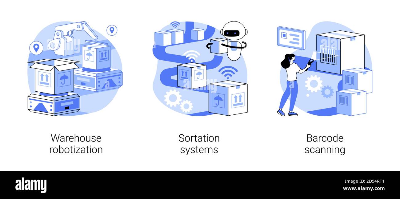 Ordinamento delle illustrazioni vettoriali del concetto astratto delle parcelle. Illustrazione Vettoriale