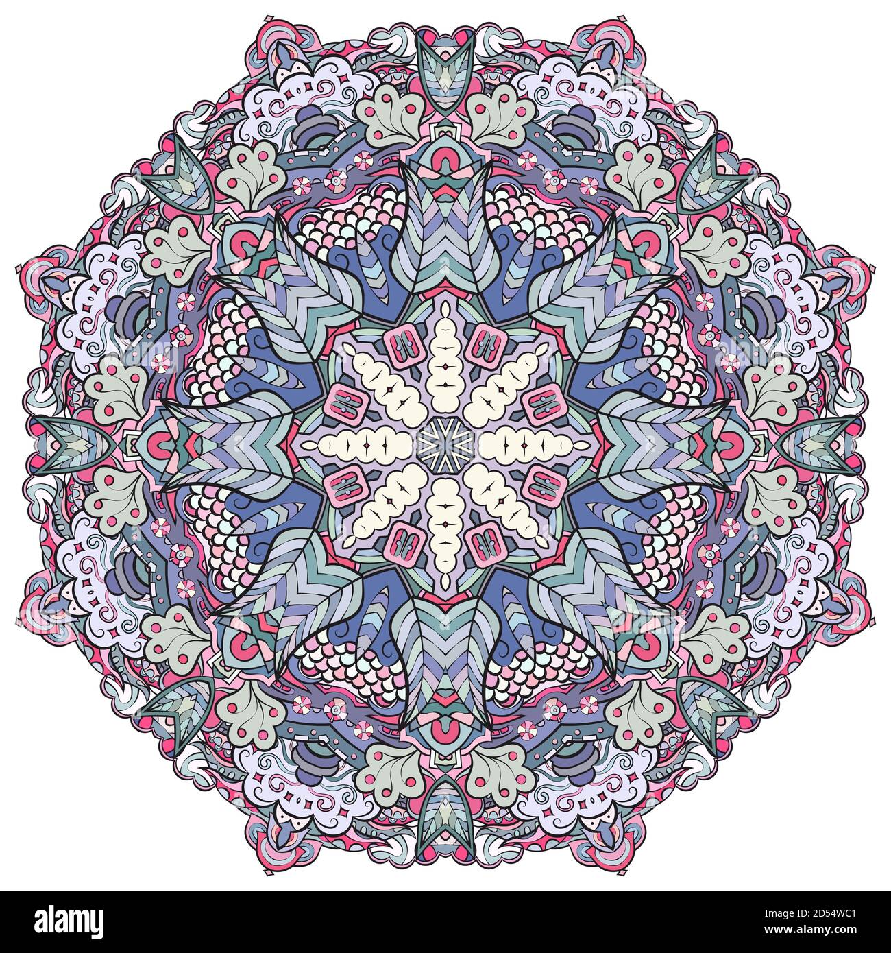 Mandala, ruota tracheata design mehndi Illustrazione Vettoriale
