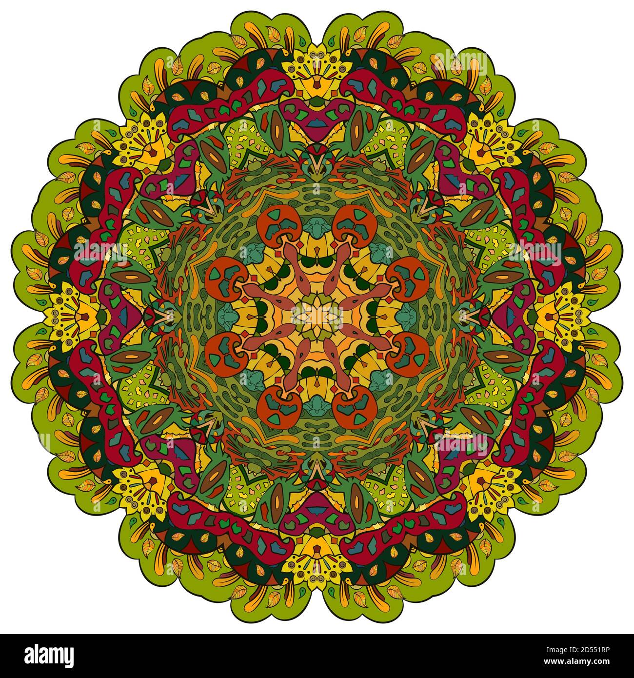 Mandala, ruota tracheata design mehndi Illustrazione Vettoriale