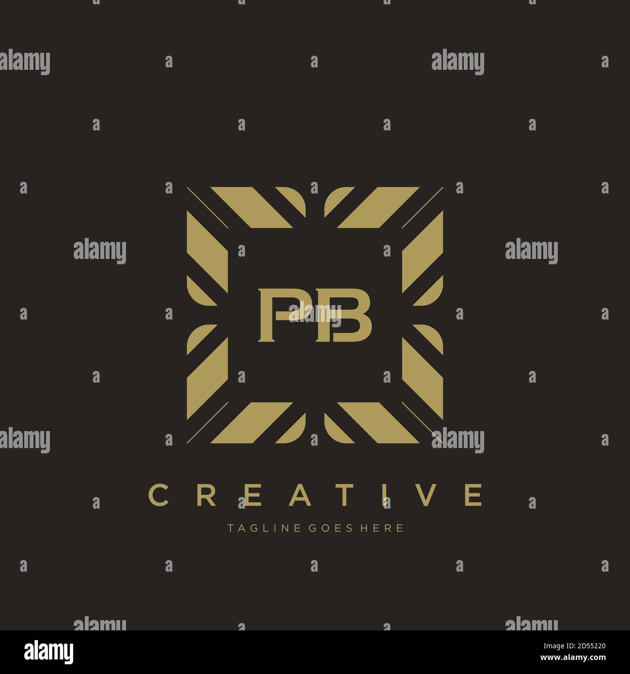 PB Initial letter Luxury ornamental monogramma vettore modello logo Illustrazione Vettoriale