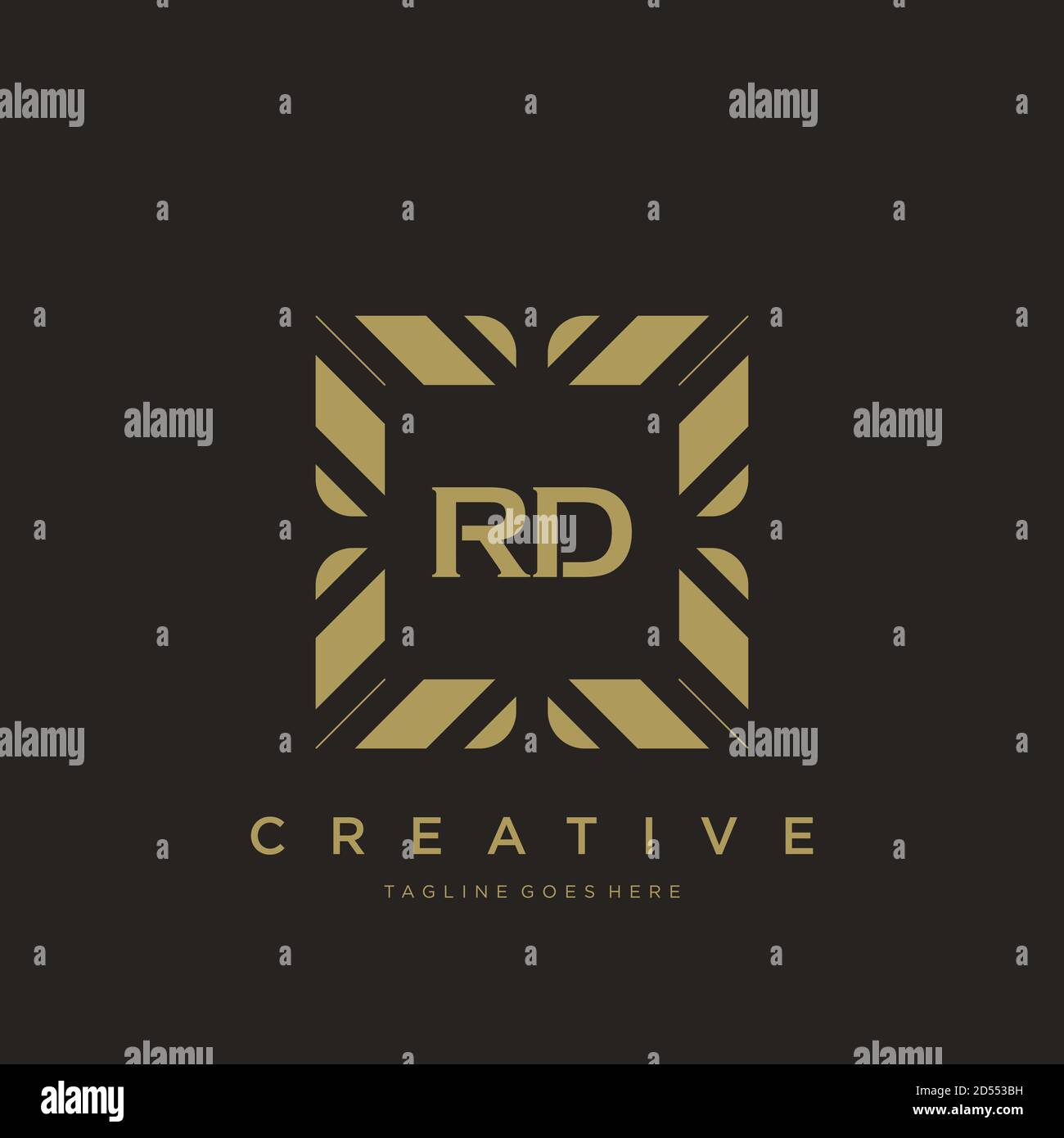 RD lettera iniziale ornamento monogramma vettore modello logo Illustrazione Vettoriale