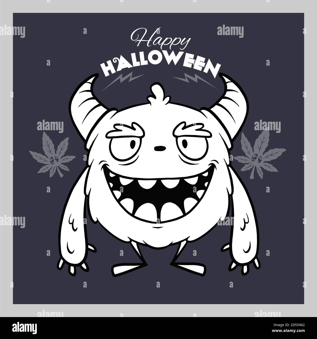 Halloween - mostro, faccia divertente - illustrazione vettoriale stock isolato su bianco Illustrazione Vettoriale