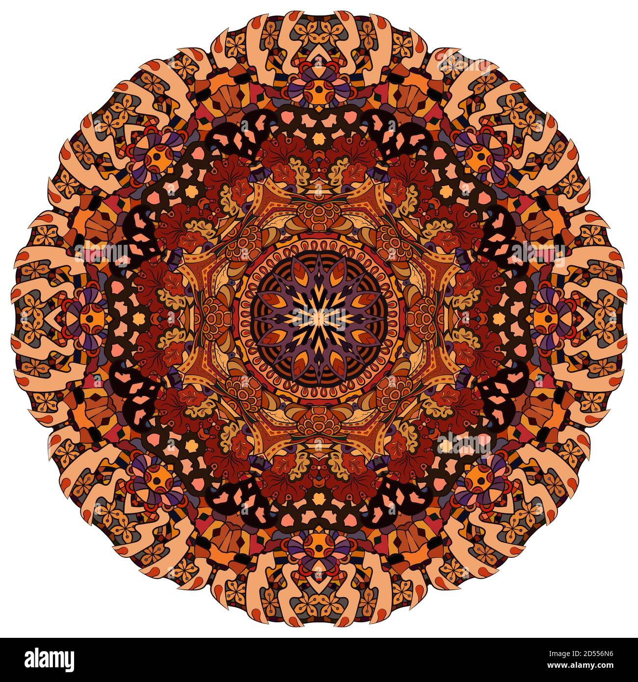 Mandala, ruota tracheata design mehndi Illustrazione Vettoriale