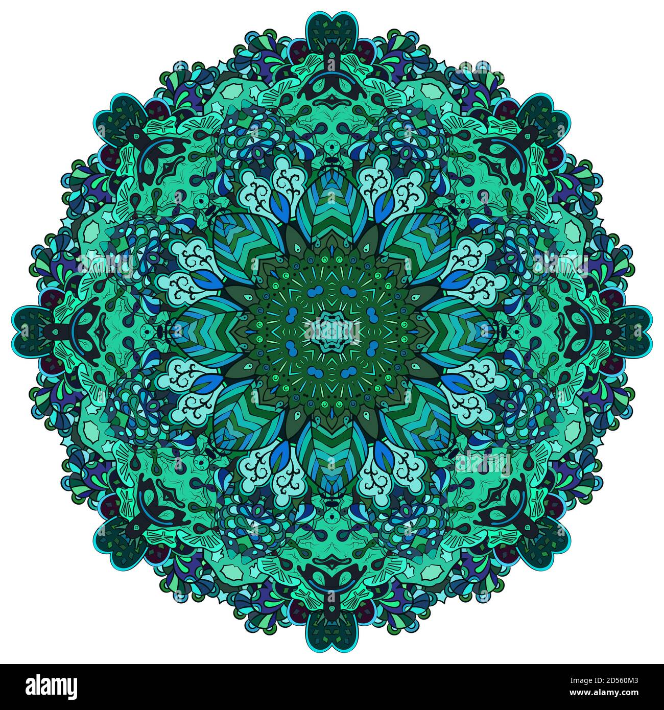 Mandala, ruota tracheata design mehndi Illustrazione Vettoriale