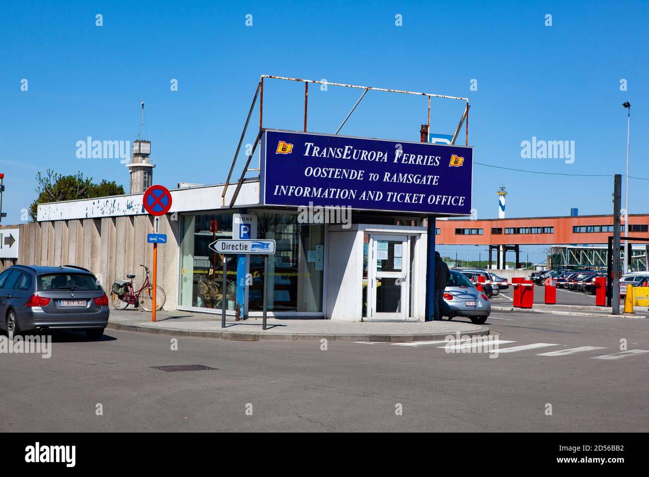 Ufficio Transeuropa Ferries, Ostenda, città costiera in Belgio. L'azienda è uscita dal commercio - ha fatto funzionare un traghetto dell'automobile fra Ostende e Ramsgate in th Foto Stock