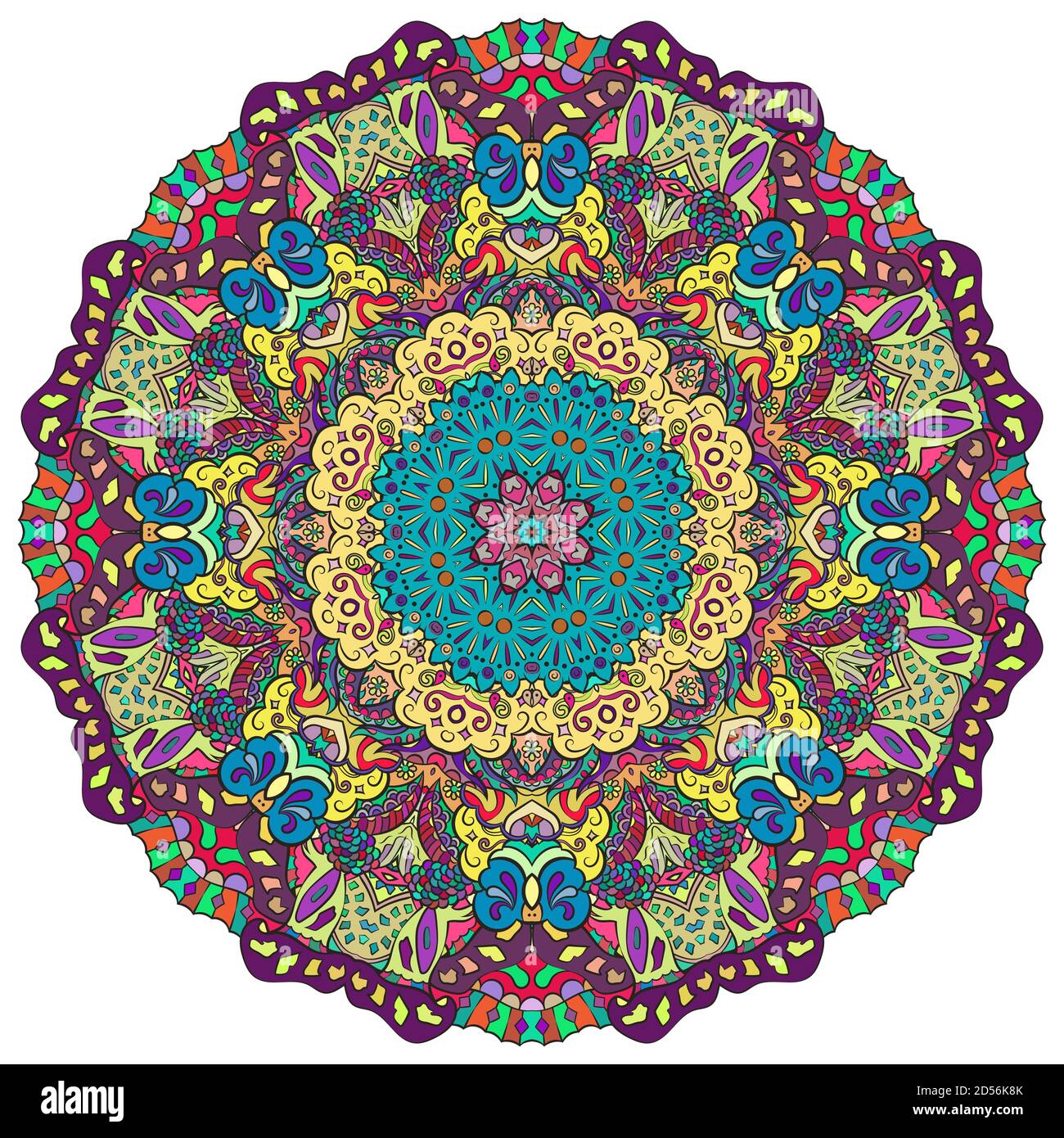 Mandala, ruota tracheata design mehndi Illustrazione Vettoriale Mandala, ruota tracheata design mehndi Illustrazione Vettoriale