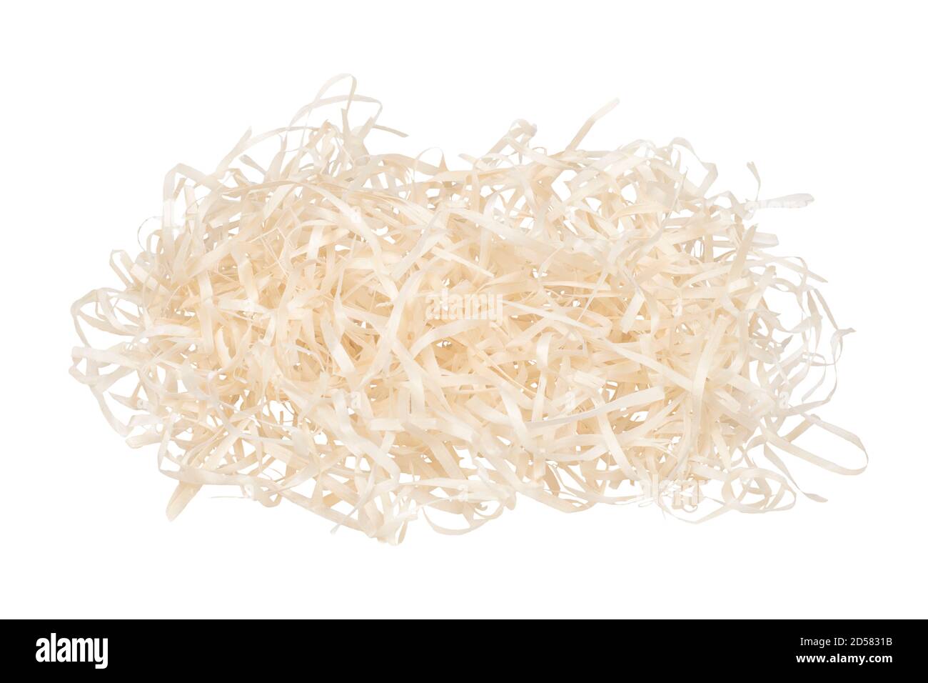 Materiale di imballaggio della paglia. Isolato su sfondo bianco. Foto Stock