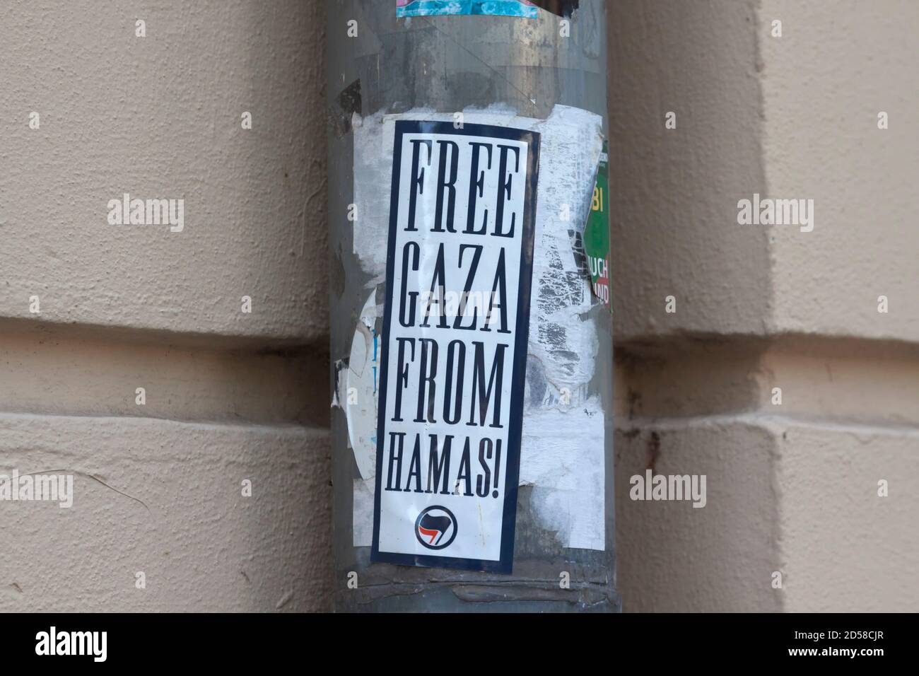 Adesivo, Gaza gratis da Hamas, Potsdam, Brandeburgo Foto Stock
