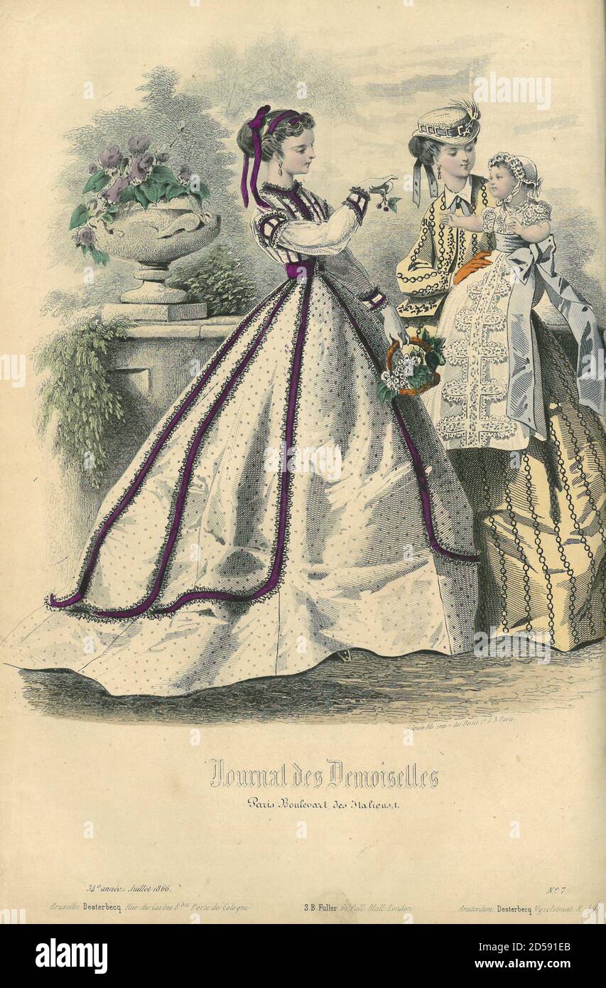 Foto di Journal des Demoiselles 1866 Poster francese d'epoca Des Demoiselles Foto Stock