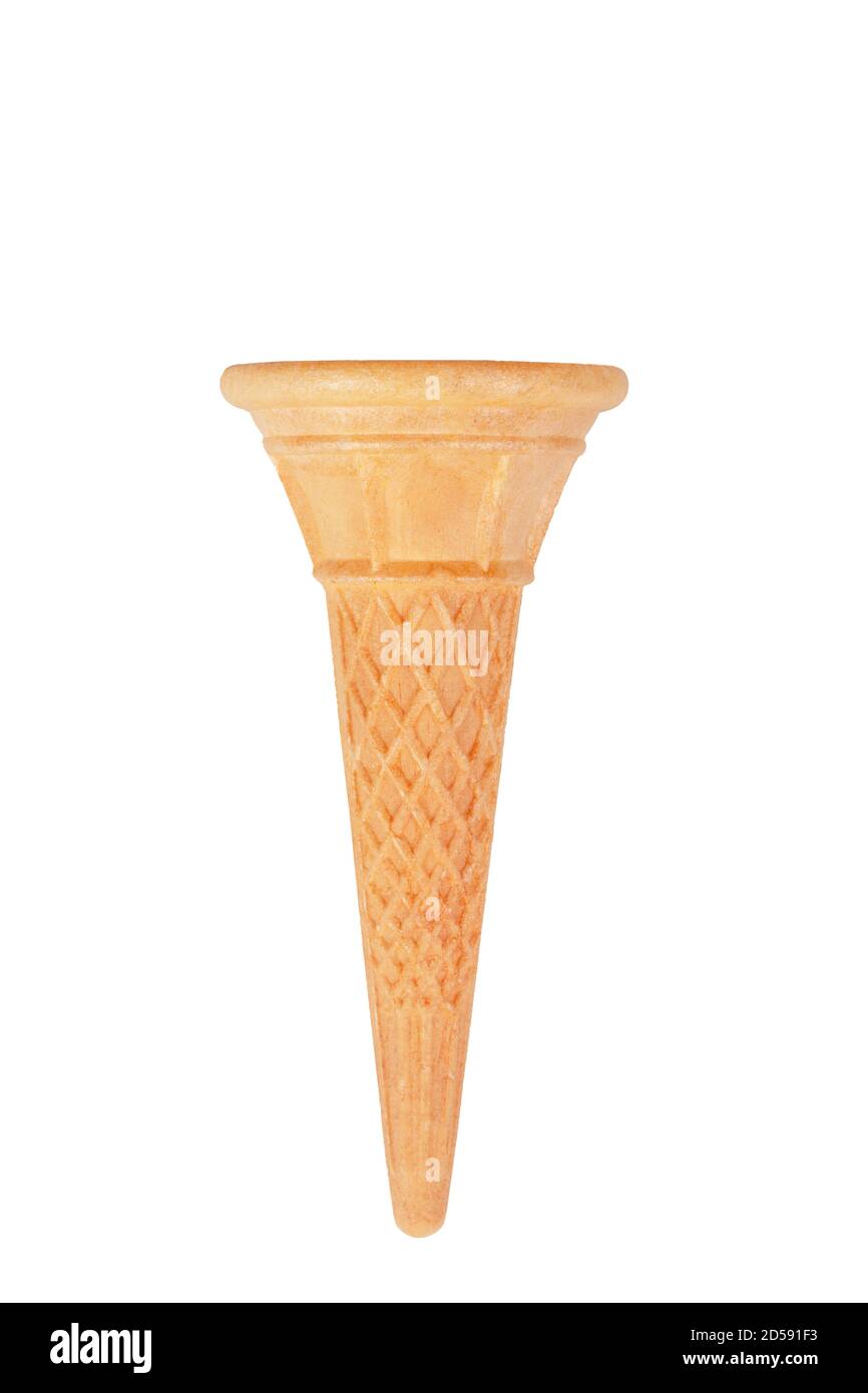Singolo cono gelato isolato su sfondo bianco Foto Stock