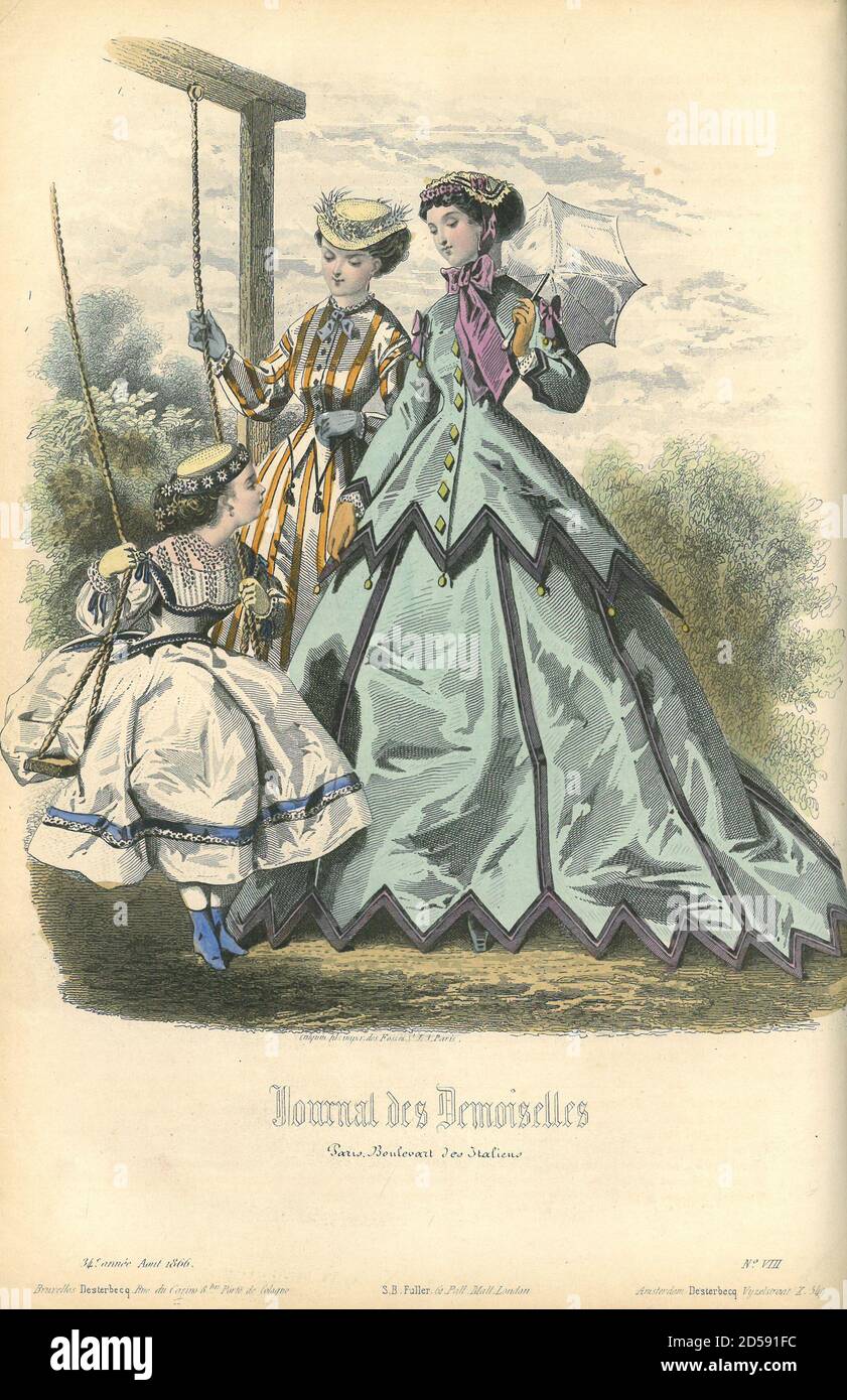 Foto di Journal des Demoiselles 1866 Poster francese d'epoca Des Demoiselles Foto Stock