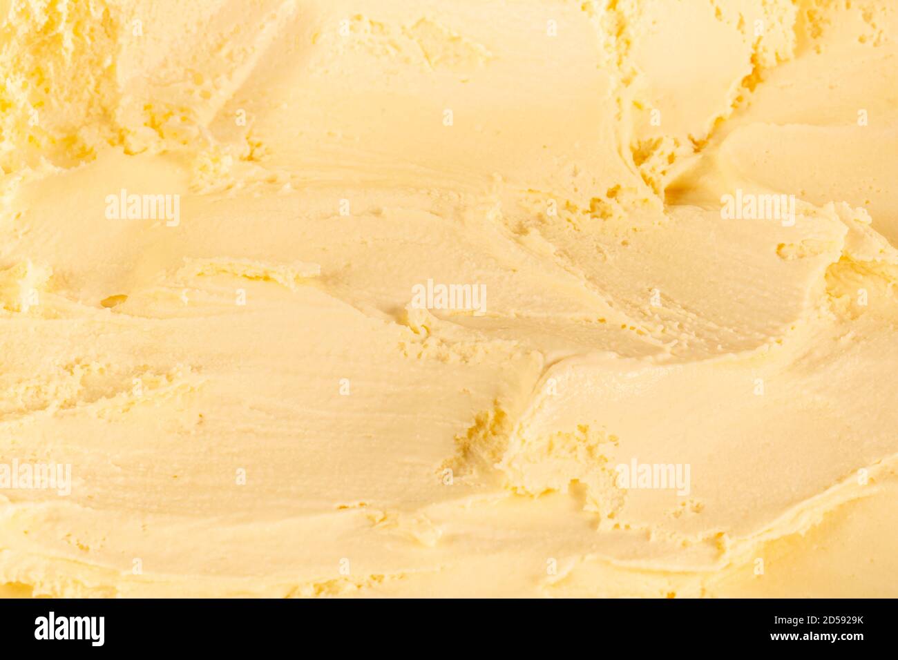 Primo piano astratto di gelato alla vaniglia, utile come struttura o sfondo. Foto Stock