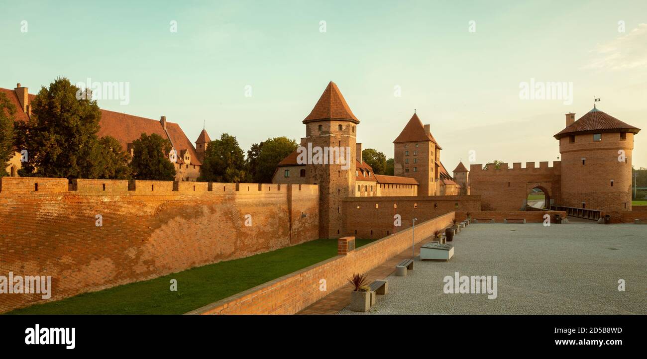 Panorama del castello di Malbork, Polonia Foto Stock