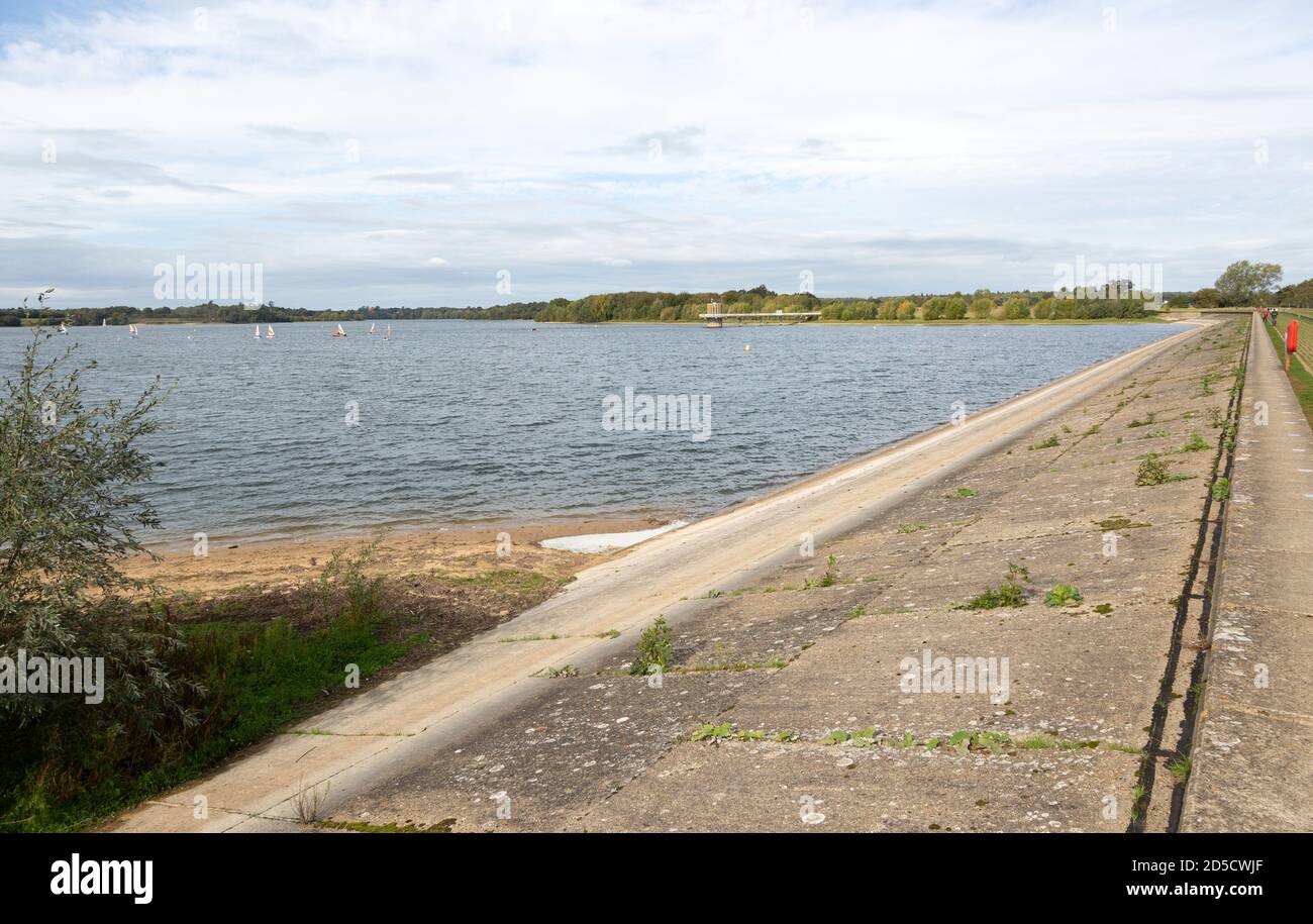 Lago artificiale di Alton, Suffolk, Inghilterra, diga del Regno Unito a Stutton Foto Stock