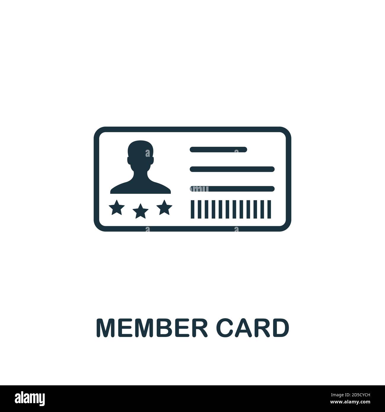 Icona carta membro. Semplice elemento della raccolta dei programmi fedeltà. Icona scheda membro compilata per modelli, infografiche e altro ancora Illustrazione Vettoriale