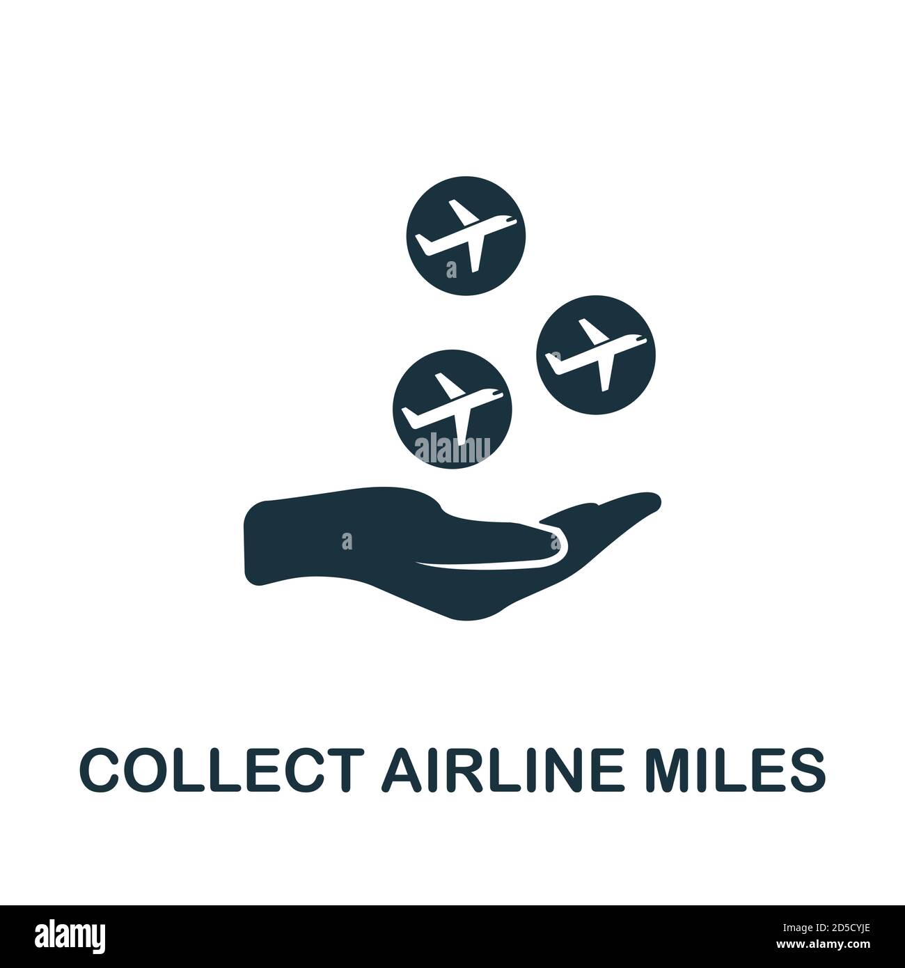 Icona Collect Airline Miles (raccogliere miglia aeree). Semplice elemento della raccolta dei programmi fedeltà. Icona Collect Airline Miles (raccogli miglia aeree) compilata per modelli, infografiche e altro ancora Illustrazione Vettoriale