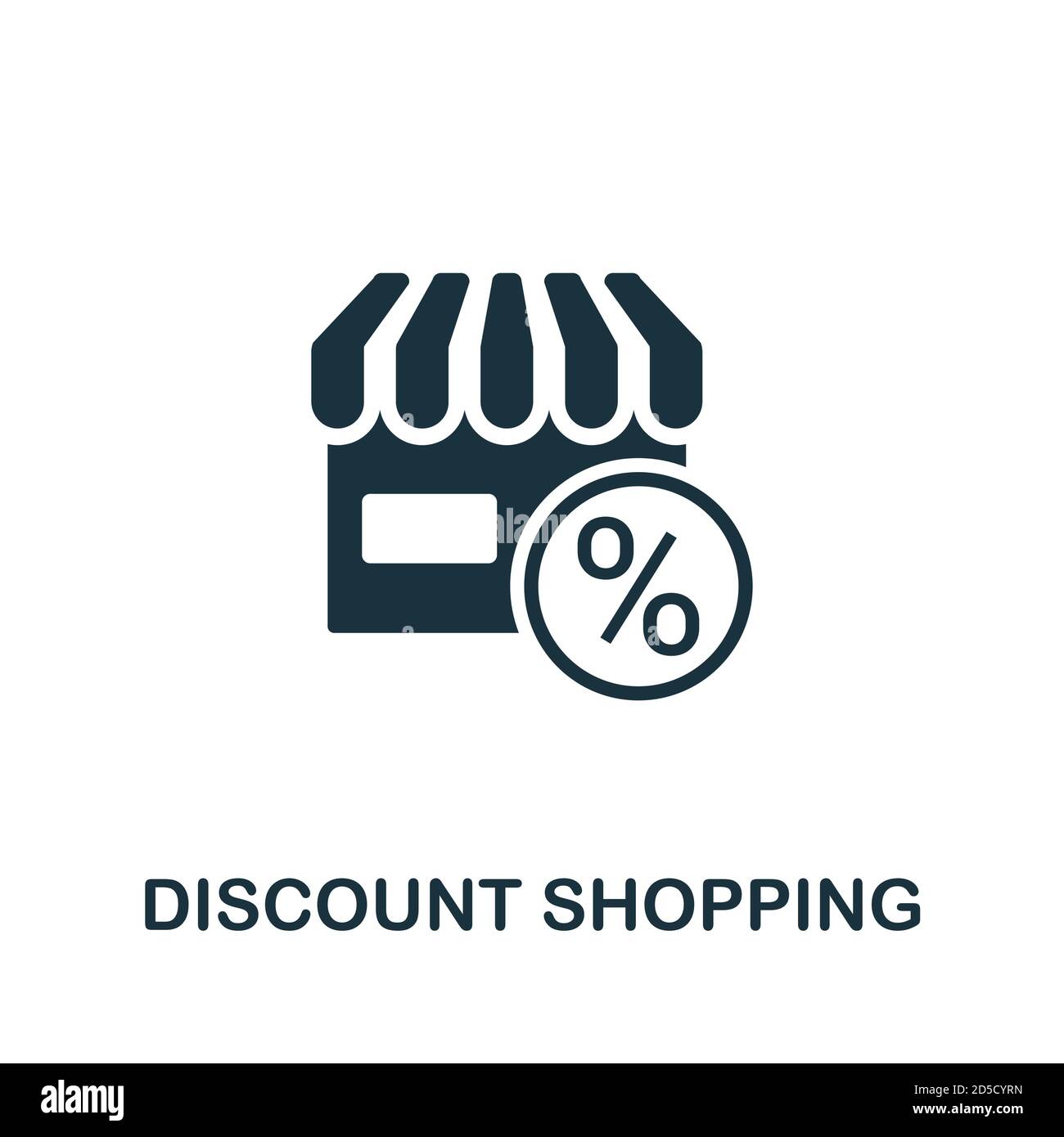 Icona di Shopping a prezzi scontati. Semplice elemento della raccolta dei programmi fedeltà. Icona di acquisto sconto compilata per modelli, infografiche e altro ancora Illustrazione Vettoriale