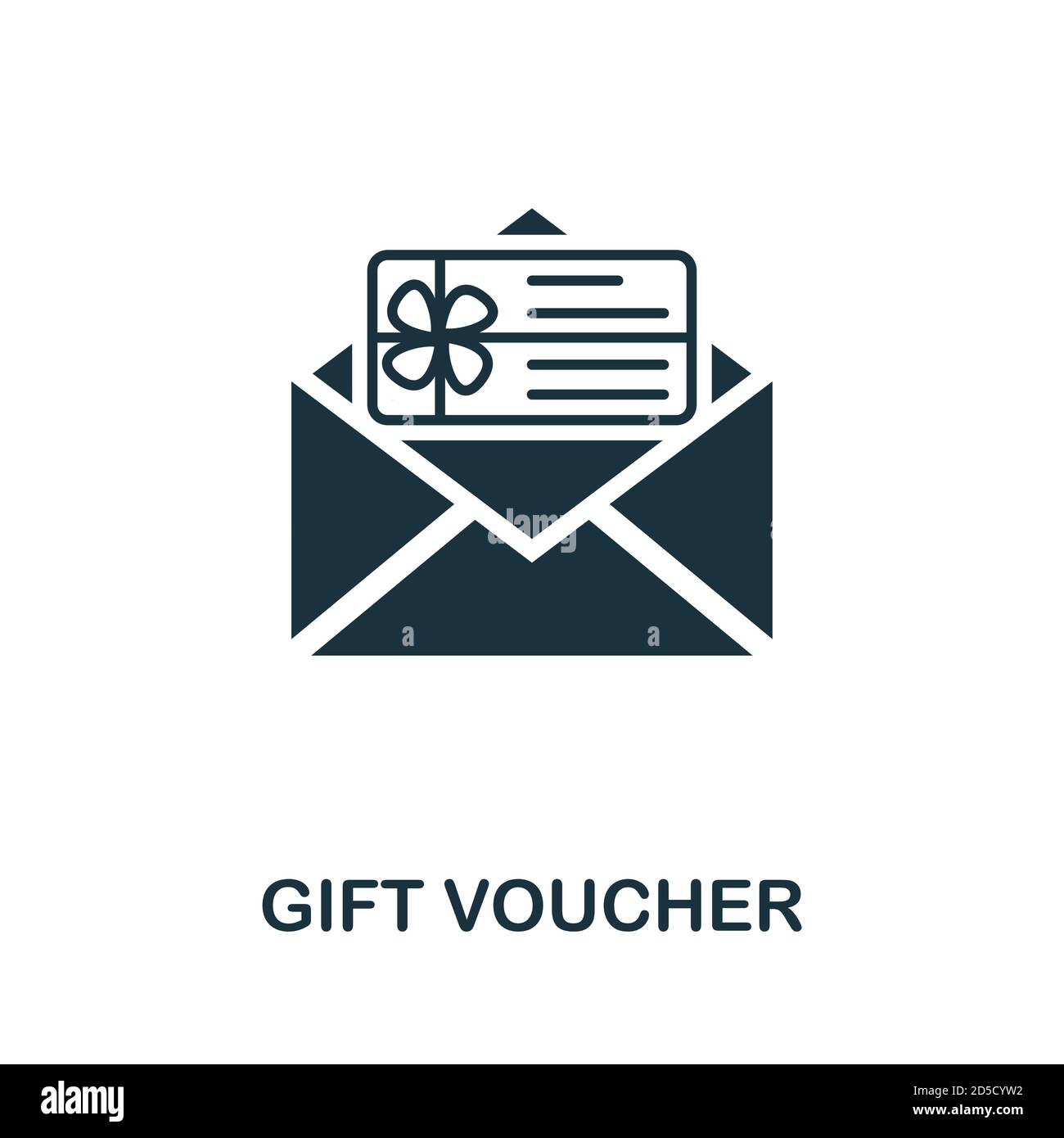 Icona voucher regalo. Semplice elemento della raccolta dei programmi fedeltà. Icona Buono regalo pieno per modelli, infografiche e altro ancora Illustrazione Vettoriale