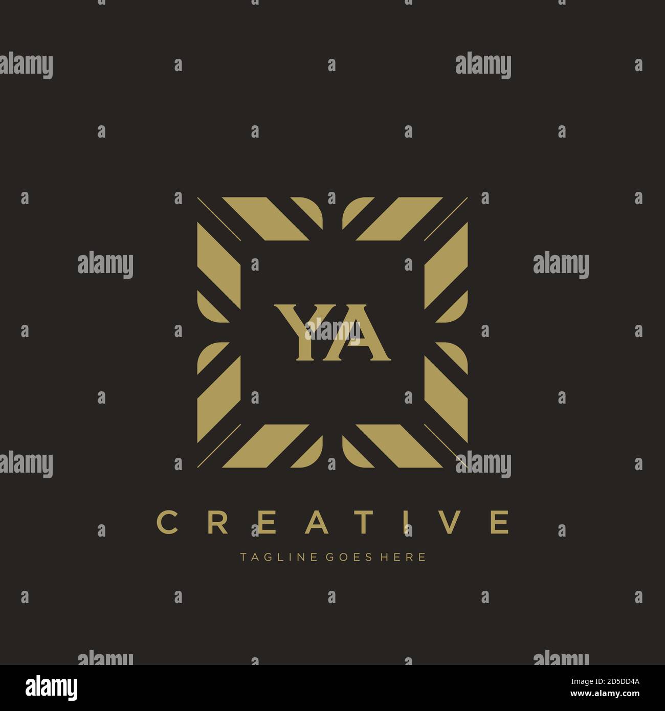 YA vettore modello logo monogramma ornamentale di lusso della lettera iniziale Illustrazione Vettoriale