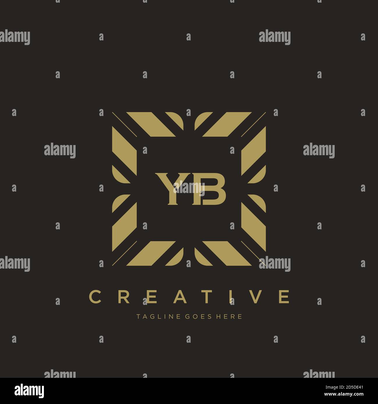 YB vettore modello logo MONOGRAMMA ornamentale di lusso della lettera iniziale Illustrazione Vettoriale