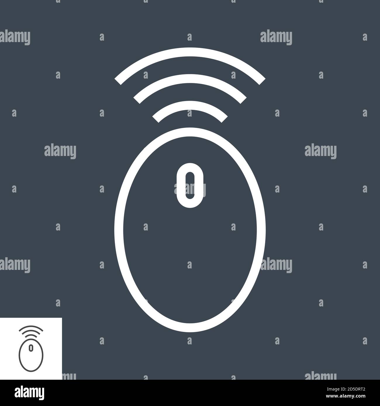 Icona della linea mouse del computer wireless Illustrazione Vettoriale