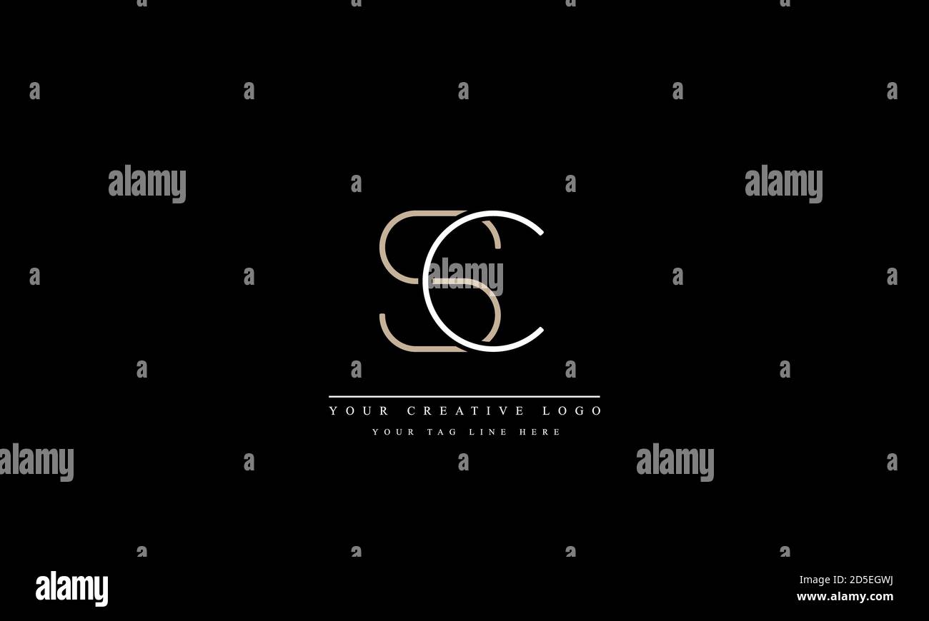 Modello monogramma del logo vettoriale astratto SC CS Foto Stock