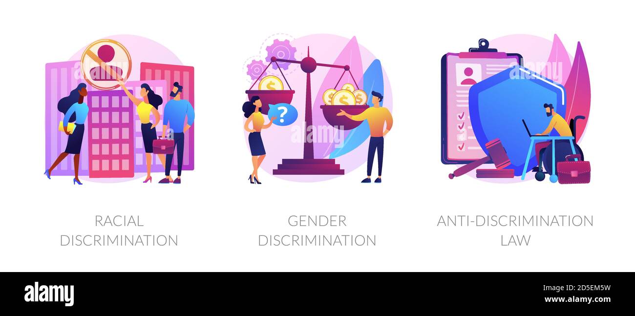 Illustrazioni vettoriali astratte di violazione dei diritti civili. Illustrazione Vettoriale