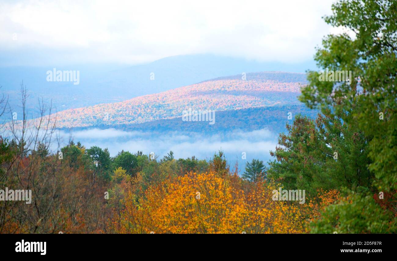 Vista sulle montagne del Vermont da Moretown, Stati Uniti Foto Stock