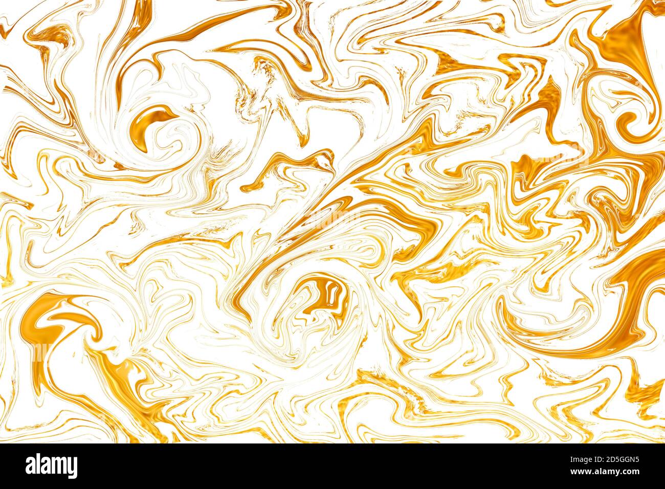 Carta da parati color oro liquido con onde fluide dorate lucide texture di sfondo Foto Stock
