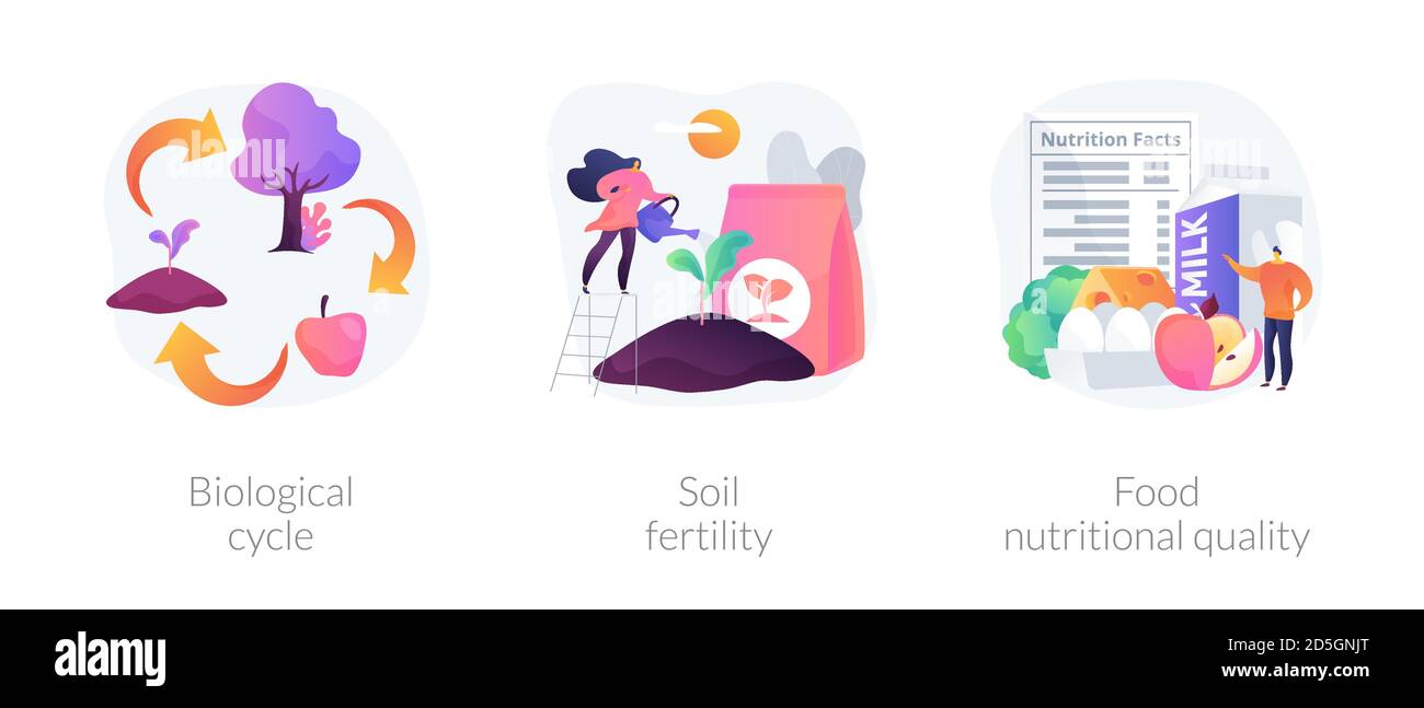 Illustrazioni vettoriali astratte sulla produttività del raccolto e del suolo. Illustrazione Vettoriale