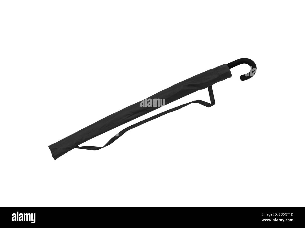 Ampio ombrello per pioggia e sole. Ombrello color oliva isolato su sfondo bianco. Foto Stock