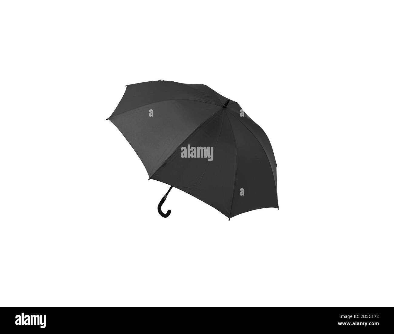 Ampio ombrello per pioggia e sole. Ombrello color oliva isolato su sfondo bianco. Foto Stock