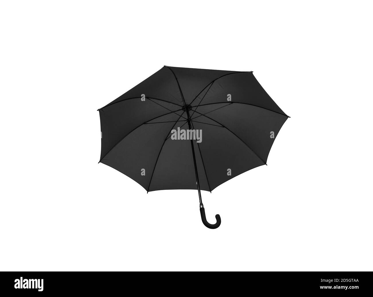 Ampio ombrello per pioggia e sole. Ombrello color oliva isolato su sfondo bianco. Foto Stock