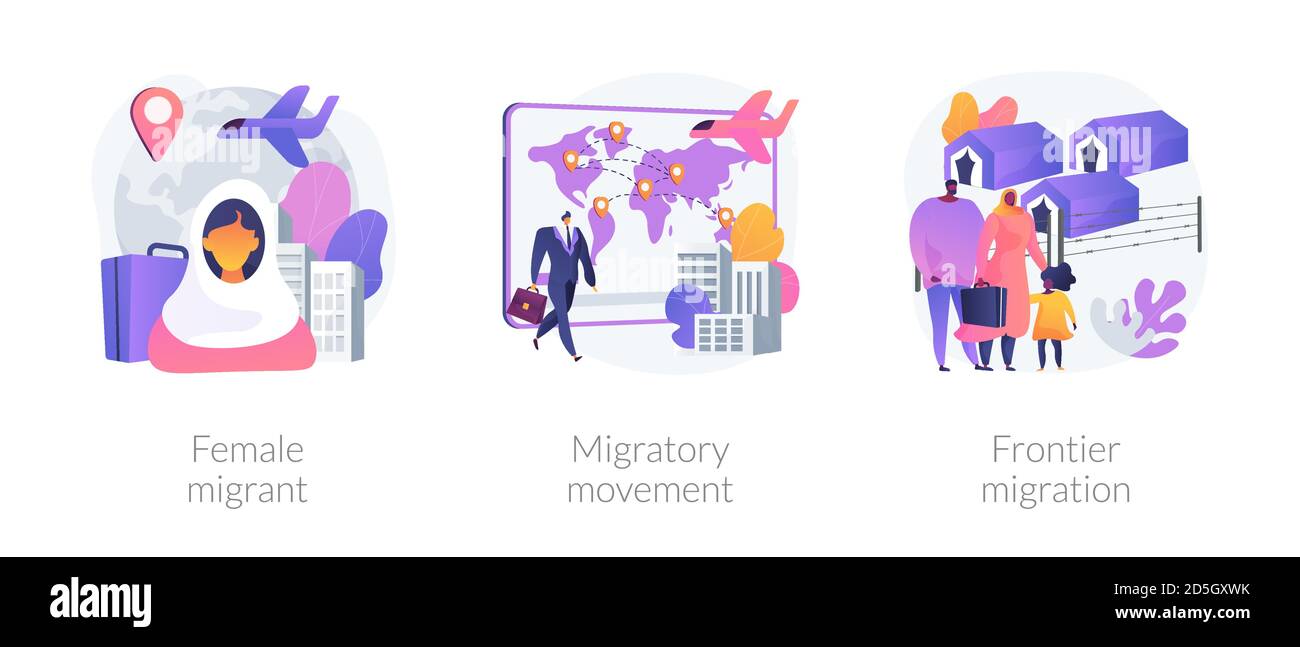 I rifugiati di guerra e discriminazione di genere illustrazioni vettoriali astratte di concetto. Illustrazione Vettoriale