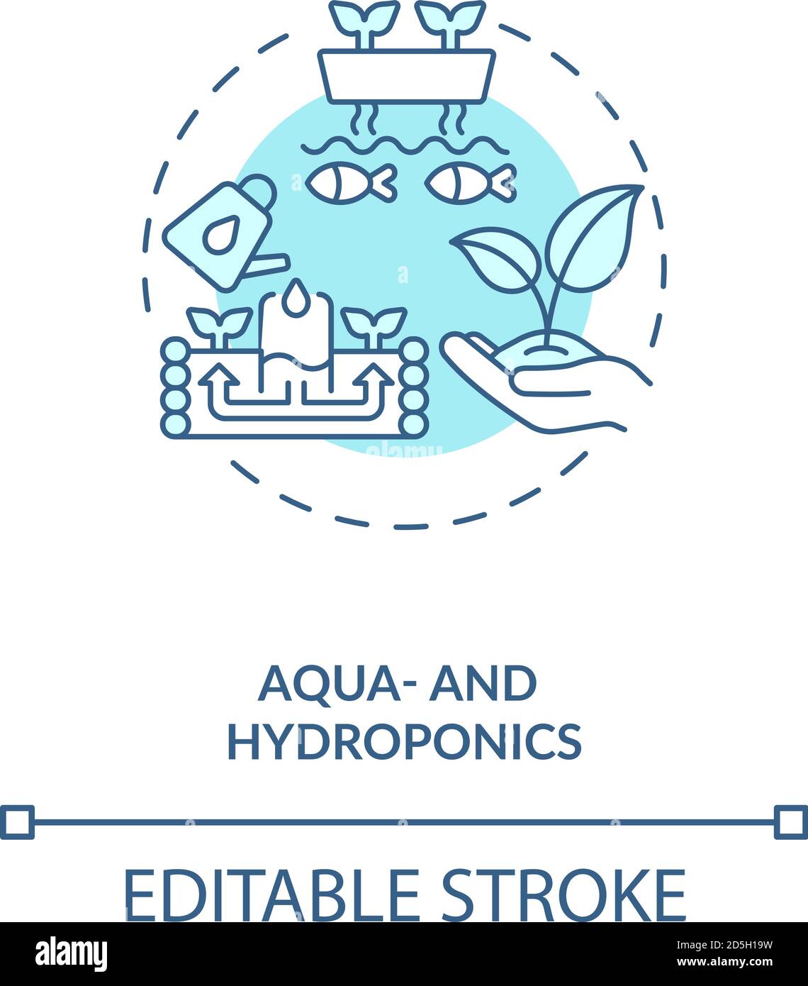 Icona concetto Aqua e hydroponics Illustrazione Vettoriale